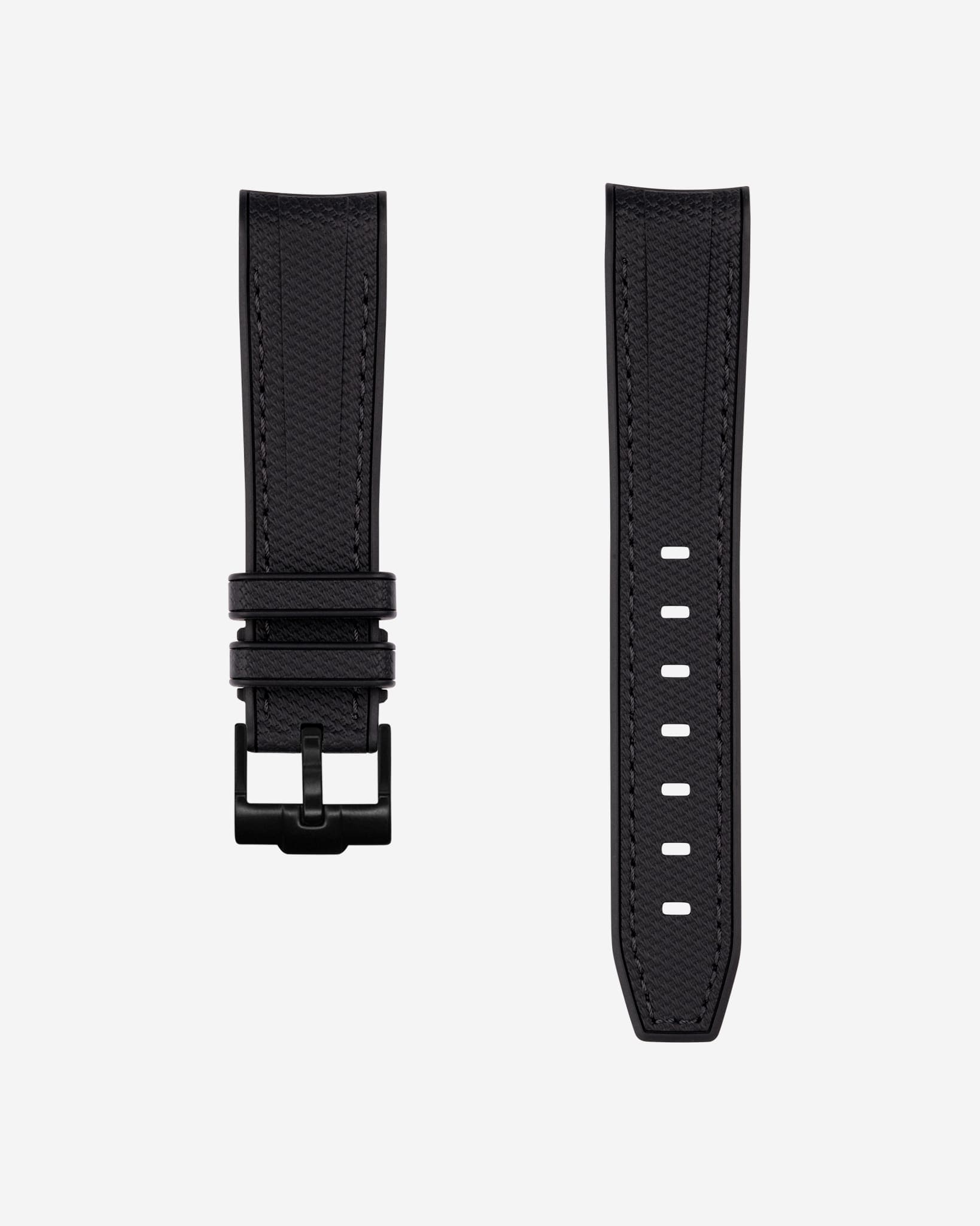 Curved Vertech Rubber Strap - Black - OM Luxury