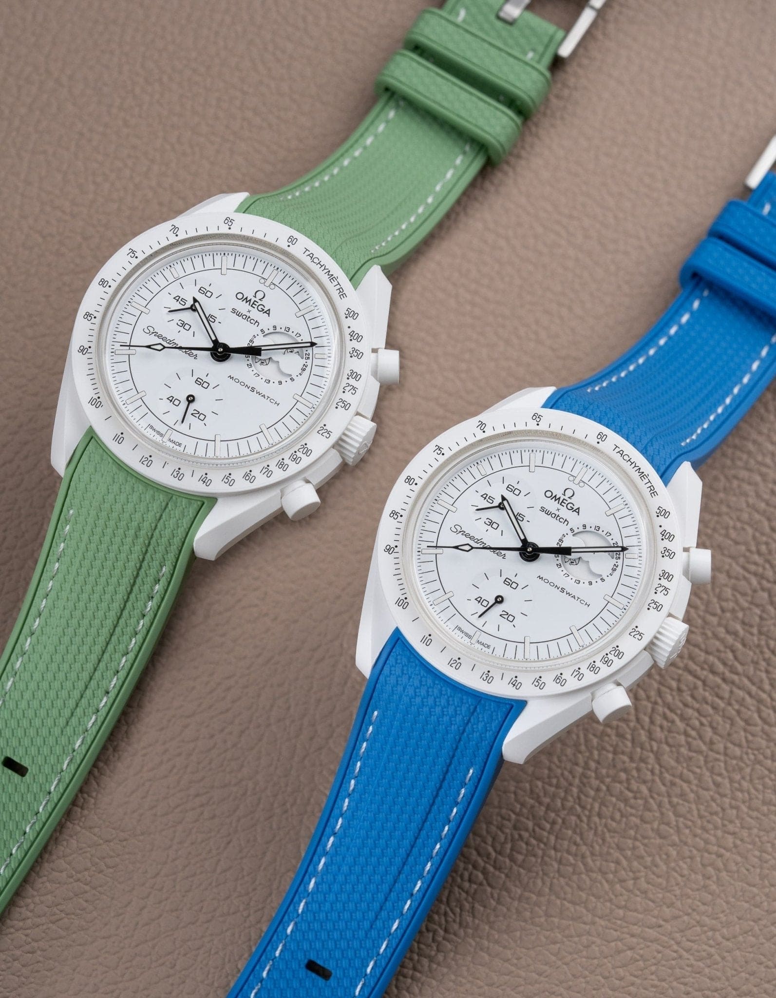 Curved Vertech Rubber Strap - Neptune Blue - OM Luxury
